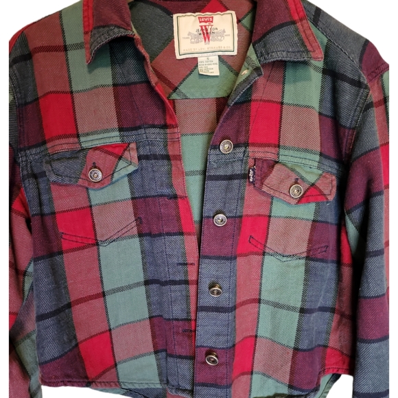Levi's Western Wear Flannal Crop size Small - Picture 3 of 5